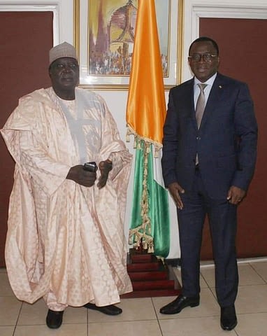 Président Confédération Africaine d'Athlétisme H. KALKABA MALBOUM - Ministre des Sports Ivoirien Paulin Claude DANHO